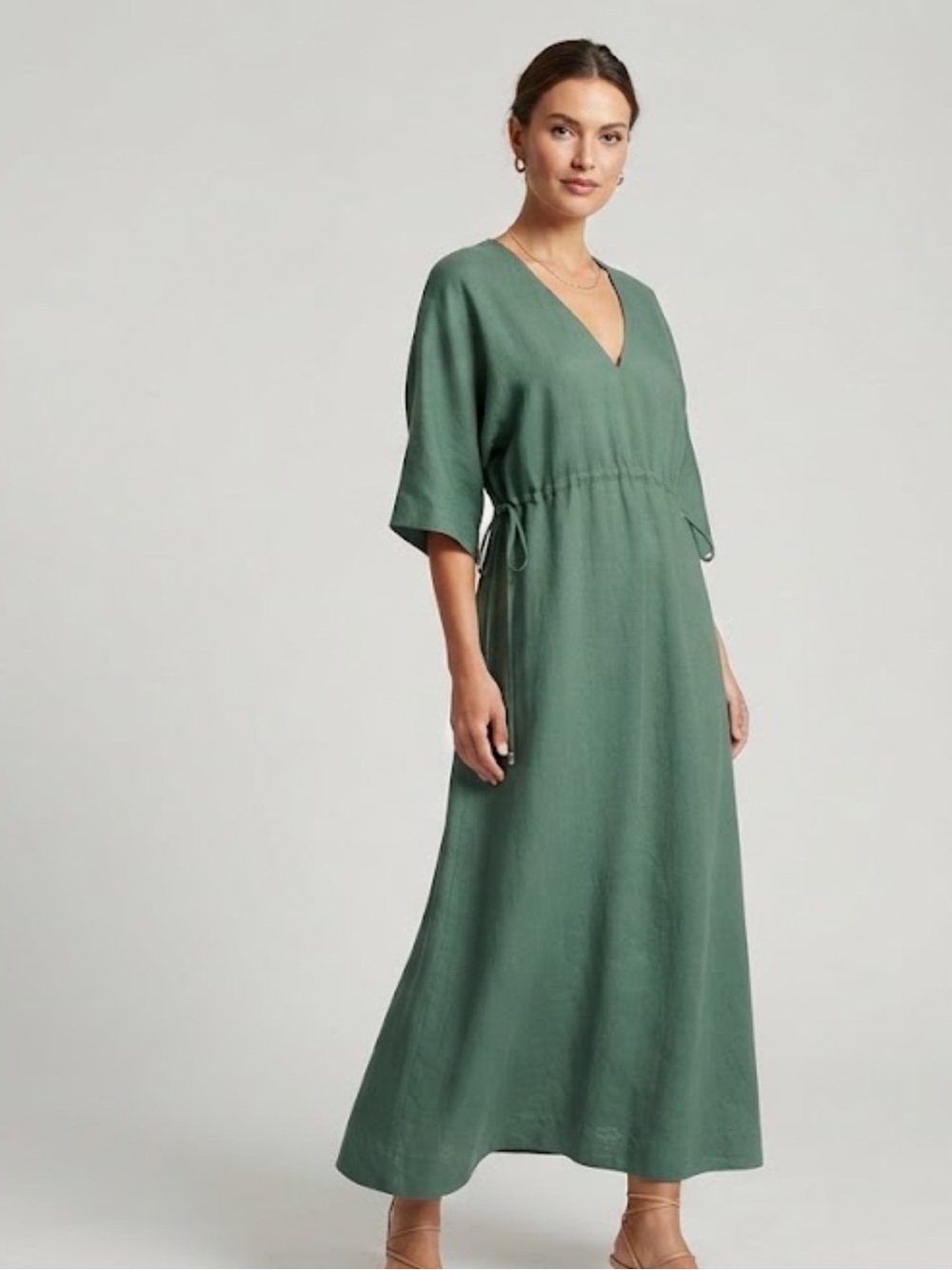 MERSEA Breezy Kaftan Dress in Jungle Green Bohemian Resort Swim Coverup S/M